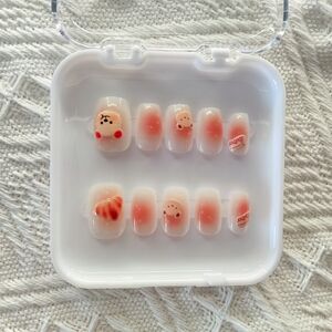 Cute Pink Bear Press-On Nail